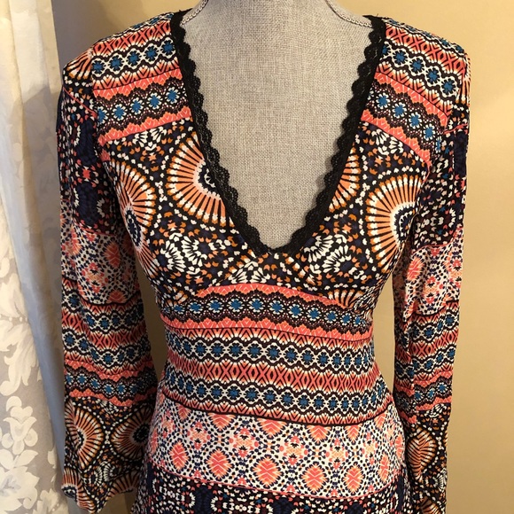 ASOS Skater Dress in Paisley Print with Lace Back - Picture 3 of 12